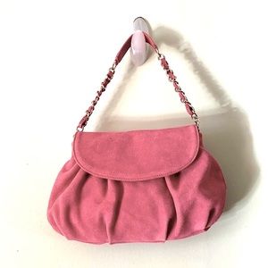 🆕Ann Taylor Loft Pink Suede Handbag
